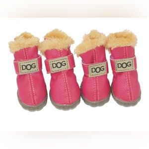 Winter Dog Boots & Paw Protectors in Pink